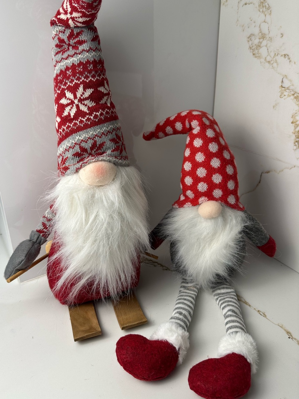 2 Christmas Gnome Decorations plush